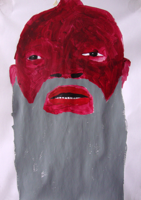 'Moses Gunn sketch', 2010<br />acrylic on paper<br />30 x 21 cm 