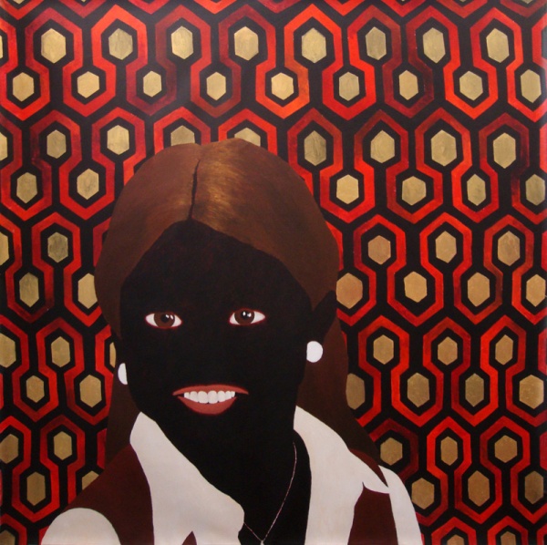 'High School Portrait', 2010<br />acrylic on unstretched canvas<br />150 x 150 cm 