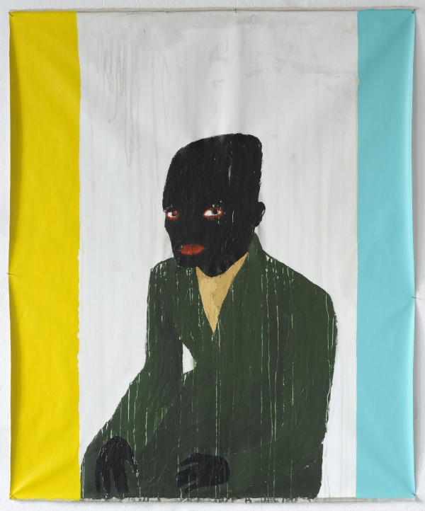 'Green Suit', 2010<br />acrylic on unstretched canvas<br />150 x 140 cm<br />sold to private collection 