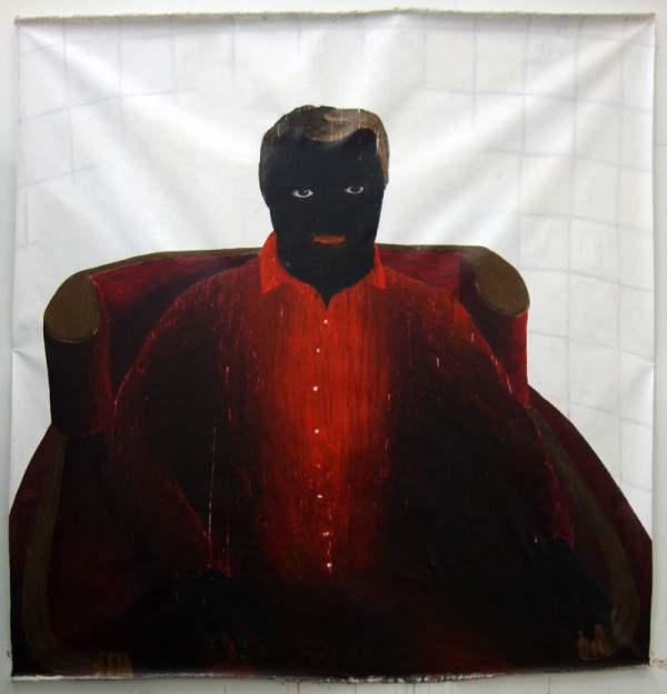 'English Man', 2010<br />acrylic on unstretched canvas<br />150 x 150 cm 