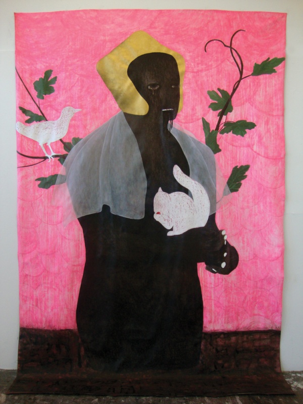'Anne', 2011<br />acrylic on unstretched canvas<br />300 x 200 cm 