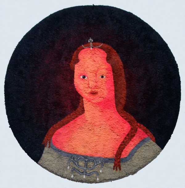 'Anna', 2012<br />acrylic on rug<br />Ø70 cm 