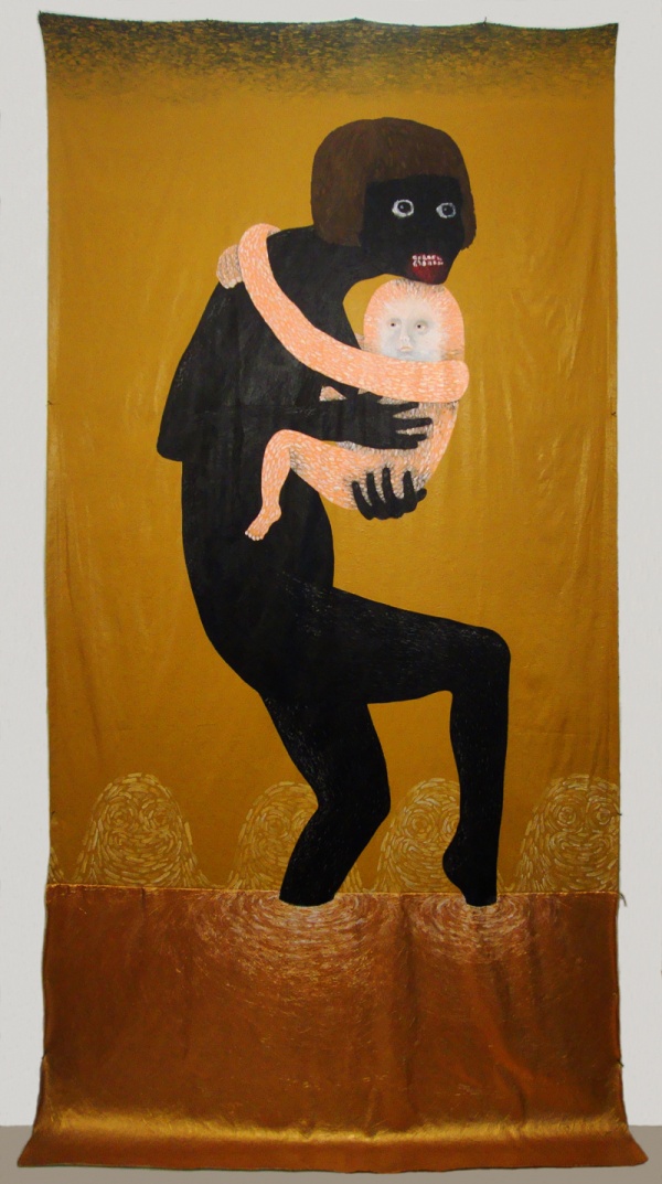 'Xander & August', 2012<br />acrylic on cloth<br />270 x 129 cm 