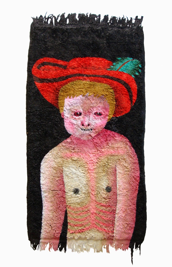 'Albert', 2013<br />acrylic on rug<br />105 x 51 cm<br />sold to private collection 