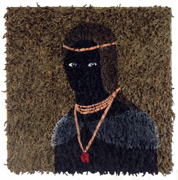 'Cecilia', 2015<br />acrylic on rug<br />45 x 45 cm 