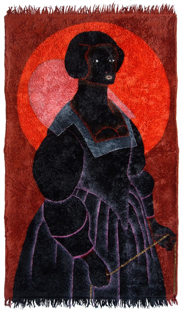 'Nandag', 2015<br />acrylic on rug<br />136 x 78 cm<br />sold to private collection 