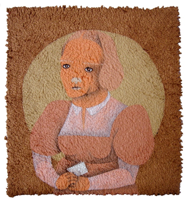 'Alyona', 2015<br />acrylic on carpet<br />25 x 23 cm 