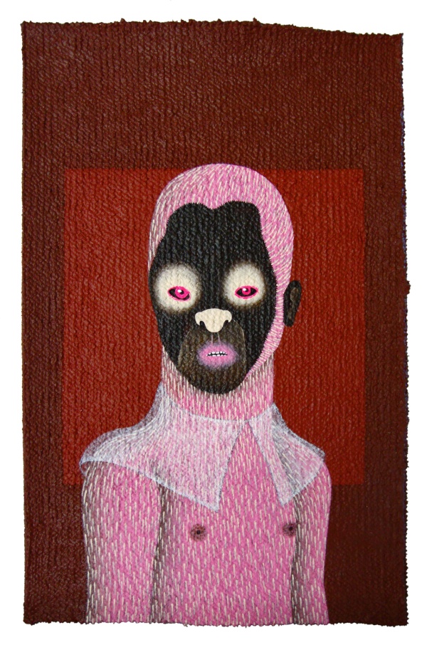 'Poldi', 2015<br />acrylic on carpet<br />34 x 22 cm<br />sold to private collection 