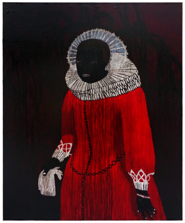 'Johanna', 2011<br />acrylic on canvas (2023 marouflage project)<br />185 x 152 cm<br />sold to private collection 