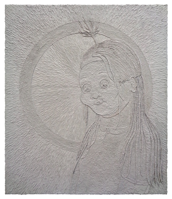 'Soft Power', 2025<br />modelingpaste on canvas<br />70 x 60 cm<br />sold to private collection 